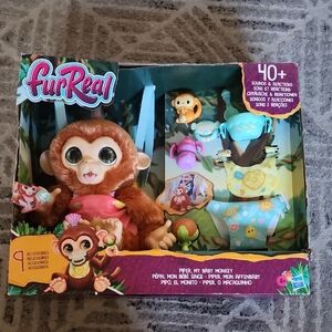 FurReal Piper My Baby Monkey Interactive Toy 40+ Sounds Complete NIB Hasbro